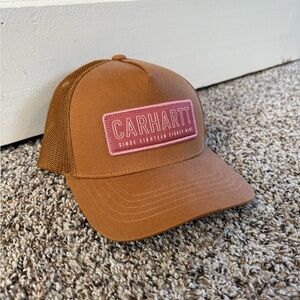 Carhartt Tan Cap with Pink Logo